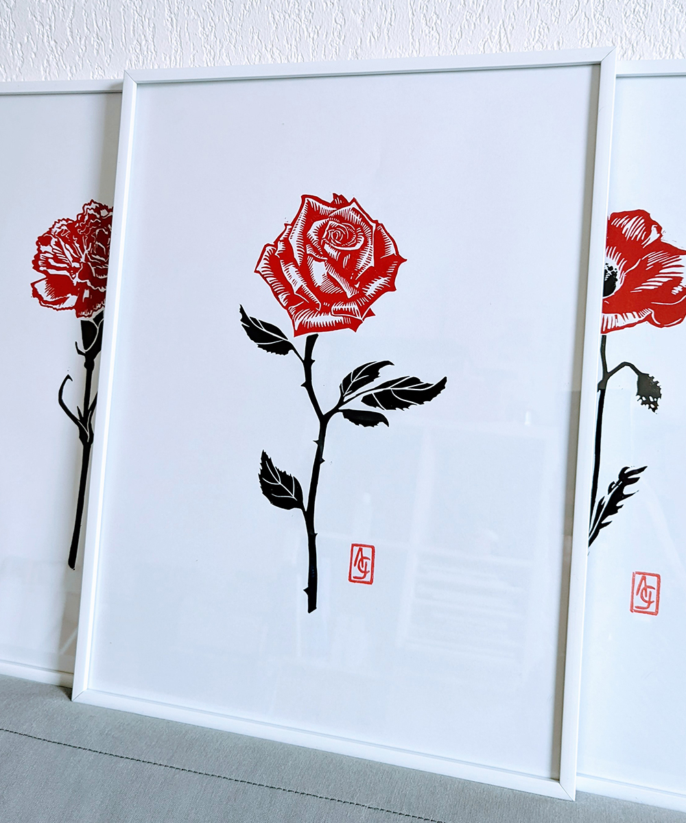 Affiches représentant des fleurs rouges